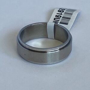Men’s Spinner Ring Stainless Steel Fidget Band Silver Size 11 Anxiety Ring